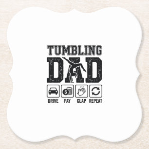 Posavasos De Papel Camiseta Diseño Repetir Papá Conduce Paga Aplaudir