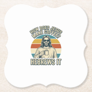 Posavasos De Papel Camiseta divertida de Jesús café grabado vintage d