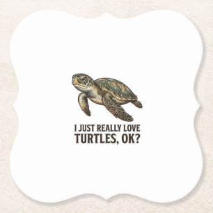Posavasos De Papel Camiseta divertida de tortuga amante de tortugas v
