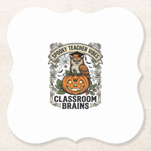 Posavasos De Papel Camiseta escolar vintage de calabaza búho para mae