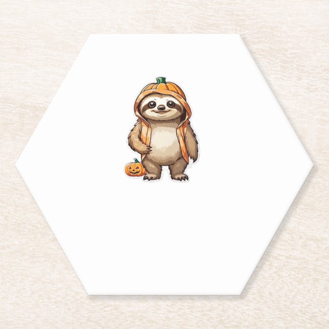 Posavasos De Papel Camiseta esencial de Halloween Slothster (Anverso)