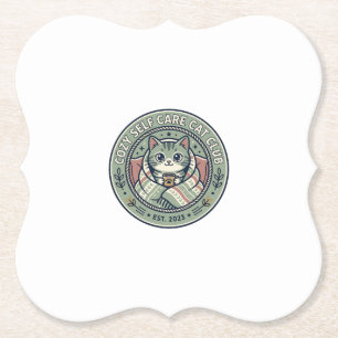 Posavasos De Papel Camiseta Gráfica de Gato de Auto Cuidado Acogedor 