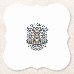 Posavasos De Papel Camiseta gráfica de gato de Pascua - Easter Cat Cl