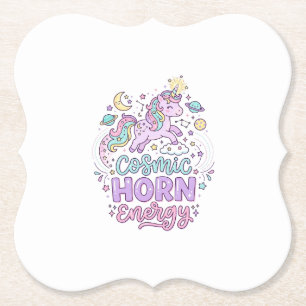 Posavasos De Papel Camiseta gráfica pastel adorable de energía de cue