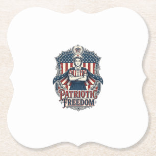 Posavasos De Papel Camiseta gráfica vectorial de enfermera patriota_1