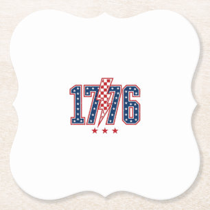 Posavasos De Papel Camiseta Gráfica Vintage Perno Relámpago Patriótic