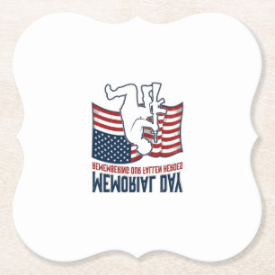 Posavasos De Papel Camiseta Patriótica Soldado Héroes Caídos Día de l