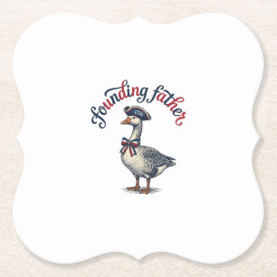 Posavasos De Papel Camiseta Patriótica Vintage Padre Fundador Ganso D