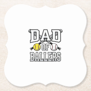 Posavasos De Papel Camiseta Retro de béisbol y sóftbol para papá de j