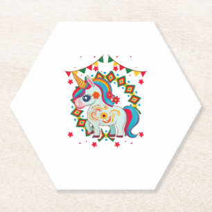 Posavasos De Papel Camiseta Unicornio Cinco De Mayo Fiesta Mexicana D