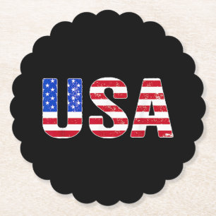 Posavasos De Papel Camiseta USA Bandera Americana Patriótica Hombres 