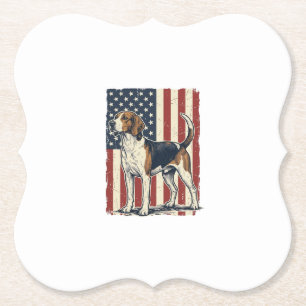 Posavasos De Papel Camiseta Vector Bandera Patriótica Vintage Hound D
