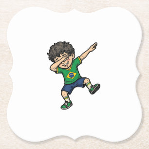Posavasos De Papel Camiseta Vector Vintage Chico Dab Fútbol Brasil_1