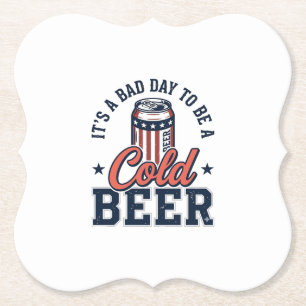 Posavasos De Papel Camiseta vector vintage de cerveza fría patriótica