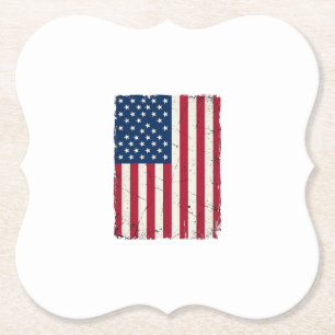 Posavasos De Papel Camiseta vectorial de bandera americana desgastada