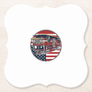 Posavasos De Papel Camiseta Vectorial de Círculo de Bandera Americana