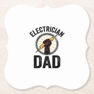 Posavasos De Papel Camiseta vectorial de grabado vintage de papá elec