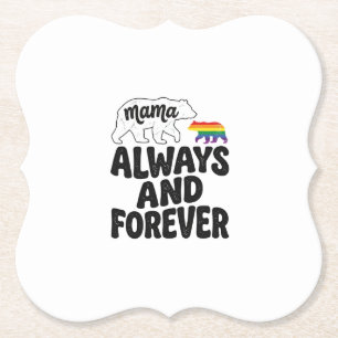 Posavasos De Papel Camiseta Vintage Arcoíris Mama Bear Siempre Y Por 