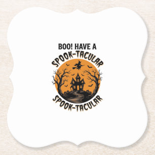 Posavasos De Papel Camiseta Vintage de Casa Embrujada de Halloween Es