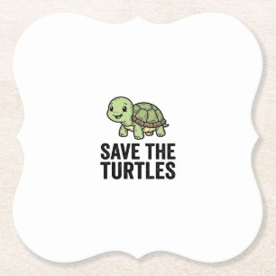 Posavasos De Papel Camiseta Vintage de Conservación de Tortugas Salva
