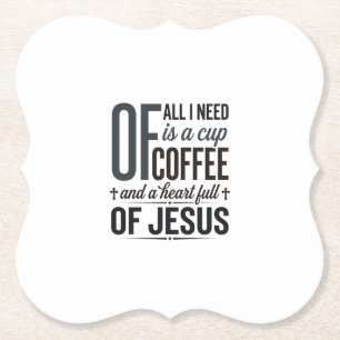 Posavasos De Papel Camiseta Vintage de Diseño de Cita de Jesús Café C
