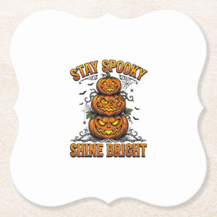 Posavasos De Papel Camiseta vintage de Halloween calabaza espeluznant