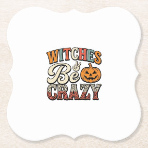Posavasos De Papel Camiseta Vintage de Halloween de Brujas Loca Diseñ
