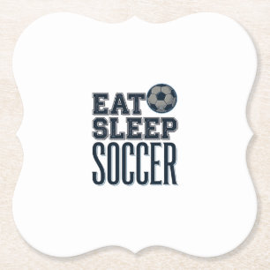 Posavasos De Papel Camiseta Vintage Eat Sleep Fútbol Diseño (2)_1