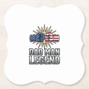 Posavasos De Papel Camiseta vintage leyenda hombre papá patriota Dise