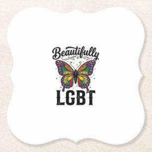 Posavasos De Papel Camiseta Vintage Orgullo Mariposa LGBT Hermosa_1