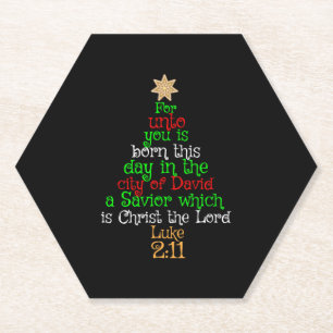Posavasos De Papel Camisetas de árboles de Navidad cristianos