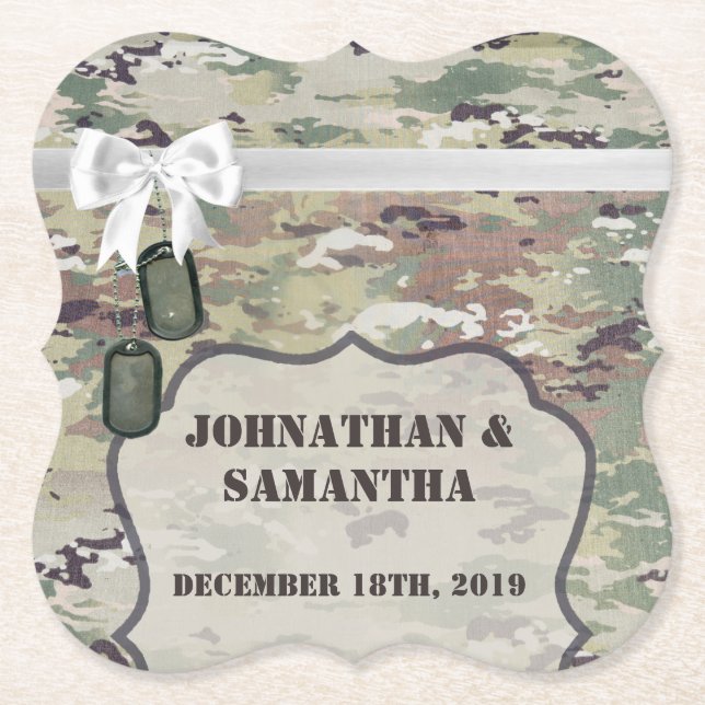 Posavasos De Papel Camoflauge Uniforme del Ejército OCP Camo (Anverso)