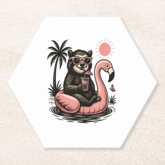 Posavasos De Papel Camping de eslogan de esloth Team (Anverso)