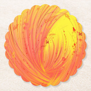 Posavasos De Papel campo de fuego dorado