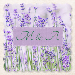 Posavasos De Papel Campos de lavanda Boda Papel Vieleta