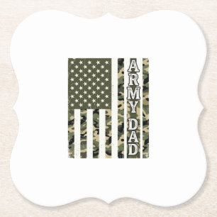 Posavasos De Papel Camuflaje de Papá del Ejército Bandera Americana D