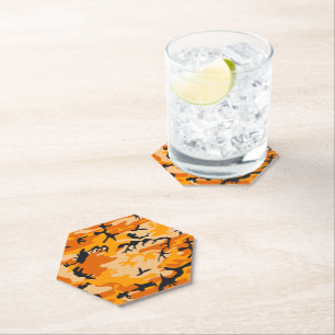 Posavasos De Papel Camuflaje naranja, militar, ejército