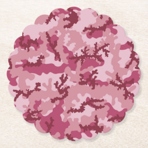 Posavasos De Papel Camuflaje rosa
