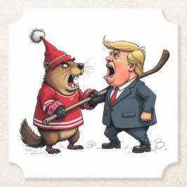 Posavasos De Papel Canadá luchando contra Trump