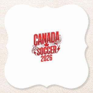 Posavasos De Papel Canada Soccer 2026 Fútbol Negrita Tipografía País 