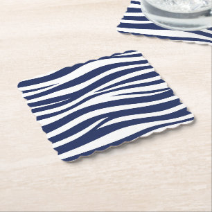 Posavasos De Papel Canción del mar azul marino olas fluidas