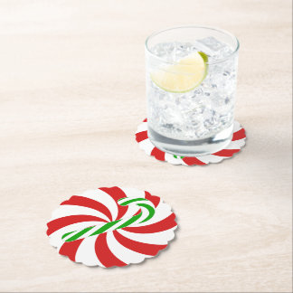 Posavasos De Papel Candy cane swirl