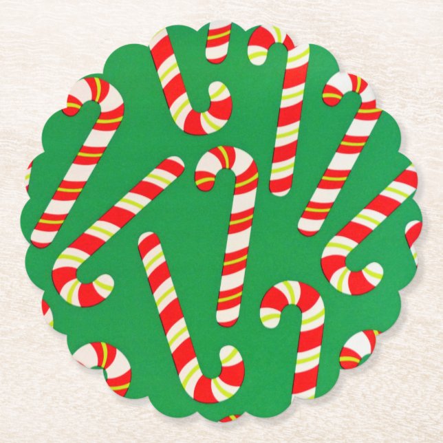 Posavasos De Papel Candy Canes (Anverso)