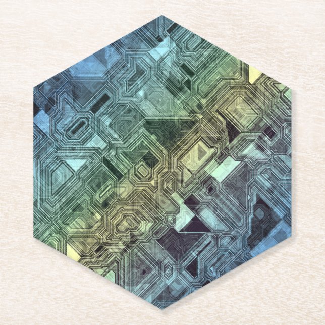 Posavasos De Papel candy circuits - limón lima : (Anverso)