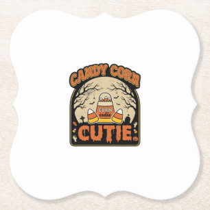 Posavasos De Papel Candy Corn Cutie Diseño Vector Vintage Halloween_1