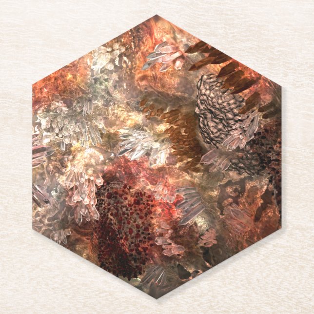 Posavasos De Papel Capas de cristales con matiz rústico (Anverso)