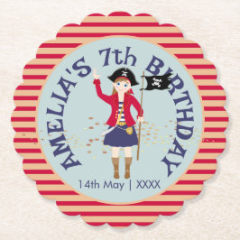Posavasos De Papel Capitán de la Fiesta de Cumpleaños del Barco Pirat