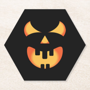 Posavasos De Papel Cara de calabaza de Halloween