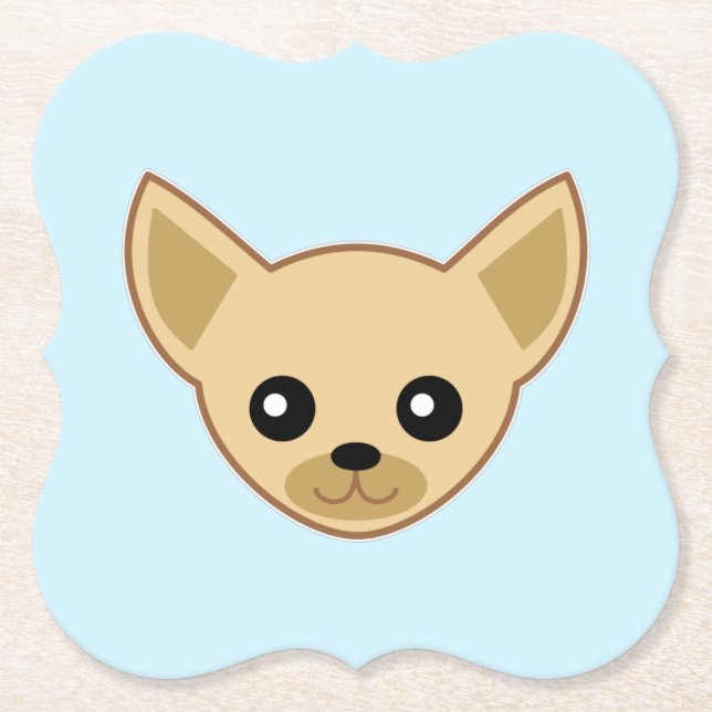 Posavasos De Papel Cara de Chihuahua (Anverso)
