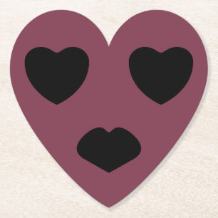 Posavasos De Papel Cara de corazón